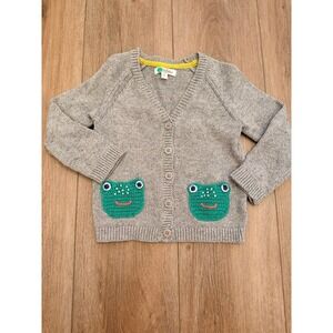 Mini Boden 2-3Y Frog Pocket Cardigan